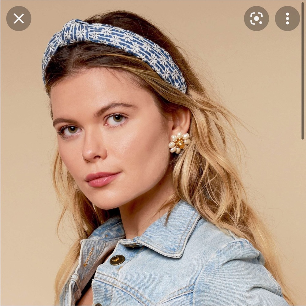 Lele Sadoughi Blue and White Headband